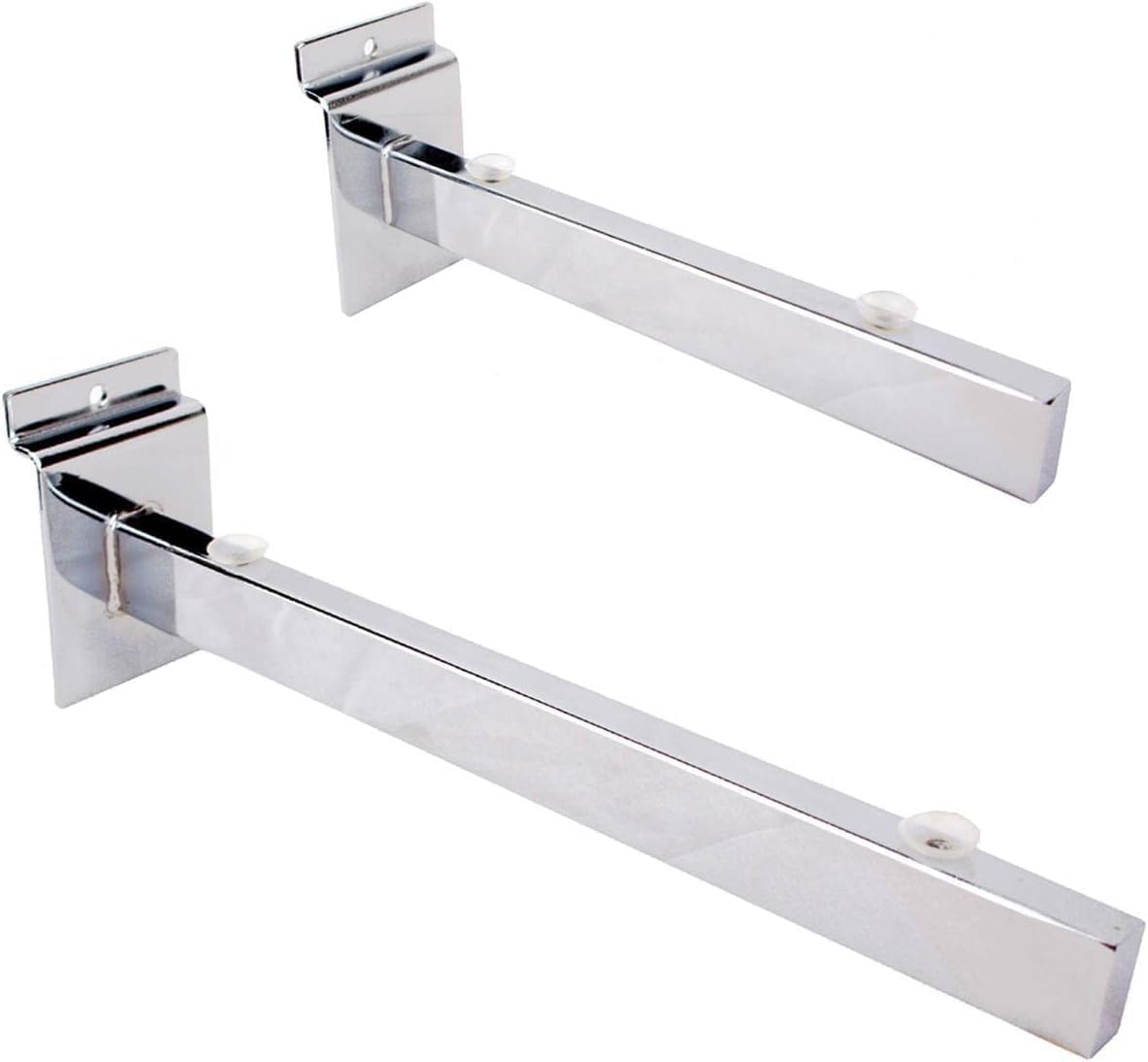 Completeshopfittings Glass Shelf Brackets (Pair) Slatwall Slatboard With Suction Pads For Hold Glass (200Mm)