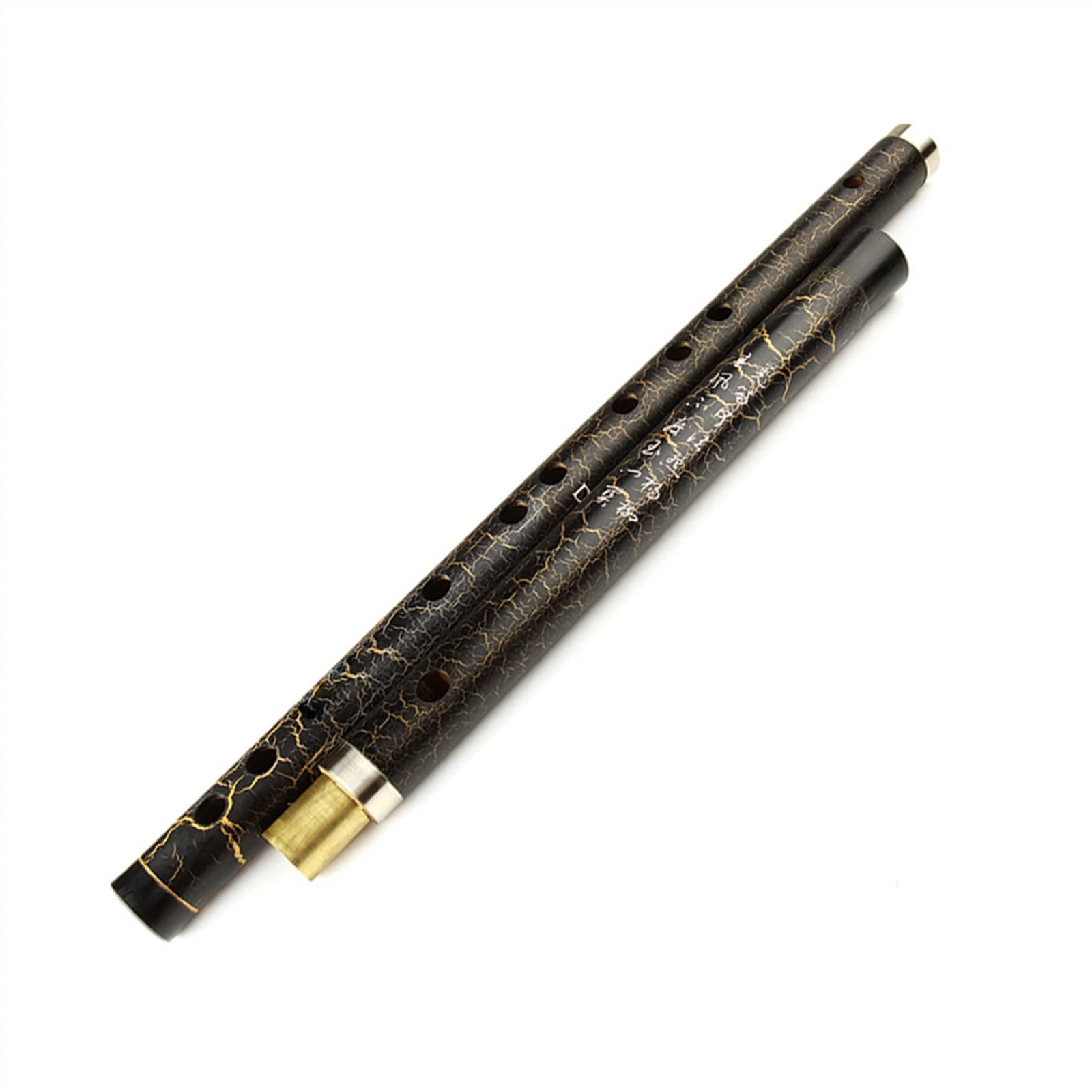 TSTS Flûte De Bambou Noire Séparable À Clé D avec Versets Chinois Instrument À Vent Traditionnel Chinois Fait À La Main Professionnelle Flûte de Bambou