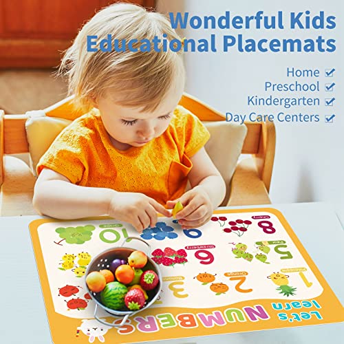 Hobby Horse 6 Pieces Kids Placemat Educational Preschool Placemats Toddler Placemat Kid Learning Table Mats 16 X 12 Inch Preschool Learning Activities For Dining And Kitchen Table #TOP6