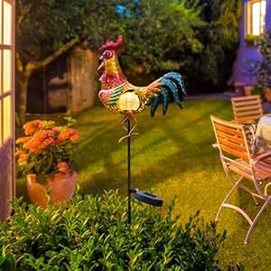Tryme Chicken Decor Rooster Solar Lights Outdoor Decorative Garden Statue Gifts for Chicken Lovers Women Mother Metal Chicken Yard Art for Lawn Tryme Chicken Decor Rooster Solar Lights Outdoor Decorative Garden Statue Gifts for Chicken Lovers Women Mother Metal Chicken Yard Art for Lawn