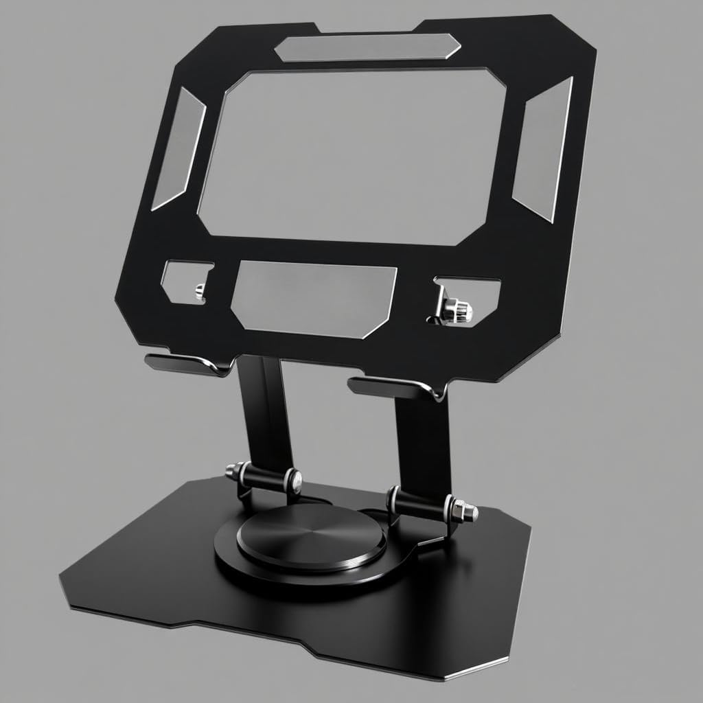 2 Pack Tablet Stand for iPad, 360° Rotating Desktop Holder, Carbon Steel Adjustable Foldable Desk Holder, for iPad Pro Air Samsung, for 4" -13" Tablets, Portable Home/Office, Upgraded - Black