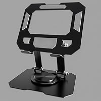 Vista 4 de Tablet Stand for iPad, 360° Rotating Desktop Holder, Carbon Steel Adjustable Foldable Desk Holder, for iPad Pro Air Samsung, for 4" -13" Tablets