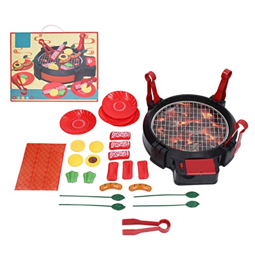 Dilwe Küchenset für Kinder, Hohe Simulation BBQ-Küchenspielzeug-Set mit Ofenplatte Lebensmittel für Kinder…