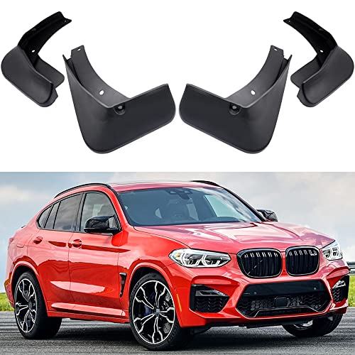Image of Mud Flaps Splash Guards Compatible with BMW X4 2019-2025 M40i X4M | Front Rear Mud Guards Set of 4, Black