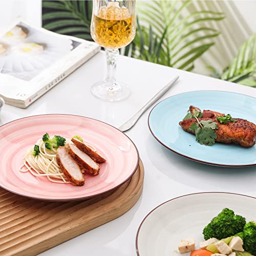 Selamica Ceramic 8 Inch Dinner Plates, Small Dessert Salad Plates, Porcelain Serving Plate For Appetizer, Pancakes, Steak, Set Of 6, Gradient Color #TOP5