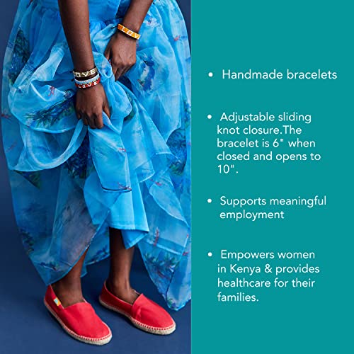 Ubuntu Life Skinny Beaded Leather LOVE Bracelet – Handmade Genuine Leather and Glass Bead Bracelet with Slide Closure, Stackable Bracelets for Women and Men4