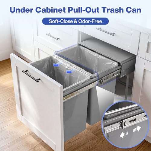 Caneca de basura doble 44 qt con guías de cierre suave miniatura 3