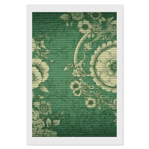Kit d'art diamant fleurs vintage BWQMNT - Broderie diamants ronds peinture DIY pour adultes