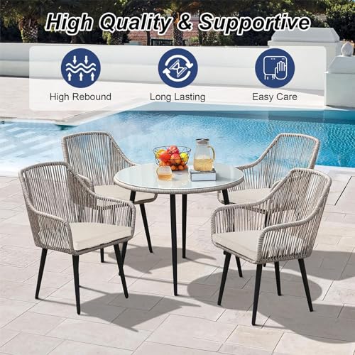 Topotdor Outdoor Chair Cushions Set Of 2, Waterproof Patio Chair Cushions For Outdoor Furniture, Round Corner Seat Chair Pads With Ties For Patio Garden Dining Office thumb #5