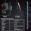 AULA H512 MMO Gaming Mouse with 7 Side Buttons, Black, Switch DPI Between 400 DPI and 5000 DPI to Present 6 Different LED Cool Lighting Effects,Custom Programmable Function Via Software