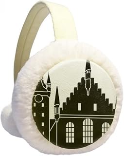 Aquecedor de orelhas de inverno da Catedral de Colônia, gorro de lã peluda para ambientes externos