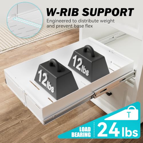 STORKING Pull Out Cabinet Organizer, Expandable Width 8"-13", Heavy Duty Metal Slide Out Drawers for Cabinets, Expandable Cabinet Pull Out Shelves for Kitchen, Pantry, Bathroom, White by STORKING - Used condition - Image 7