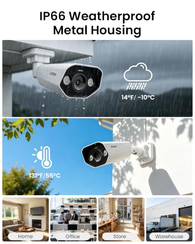 Image of ZOSI 16CH 4K PoE Security Camera System, 12X 8MP Dome Bullet Cams, 4TB HDD