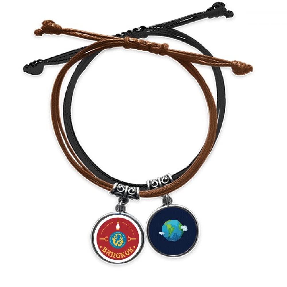 Pulsera de cuero Tailandia con escudo especial ideal para regalo cultural 3
