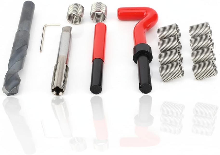 15 Pcs helicoil Thread Repair kit m14 x 1.5 Female Thread Inserts Accessory Assortment Kit Suitable for Repairing Internal Threaded Holes Applicable for Home auto Repair etc.