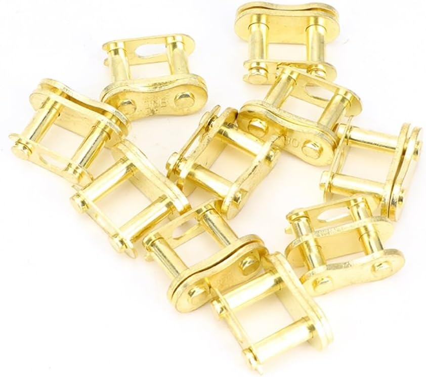 Replace 10pcs 428 Gold Or Black Chain Master Link Fit for 50cc to 250cc Motorcycle ATV Quad Pit Dirt Bike Go Kart(10 pcs Golden)
