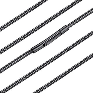 FaithHeart Chain Necklaces for Men 2mm Solid Stainless Steel/Gold/Black Snake Chains 1618202224262830inch Womens Necklace Cord with Durable Clasp, Replacement Jewelry for Pendant