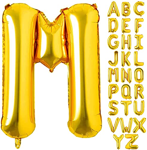 Ballon en aluminium - Lettres Ballon Feuille Gonflable pour Votre célébration d' anniversaire ou pour Votre Mariage d'hélium Lettre Gold,16 inch