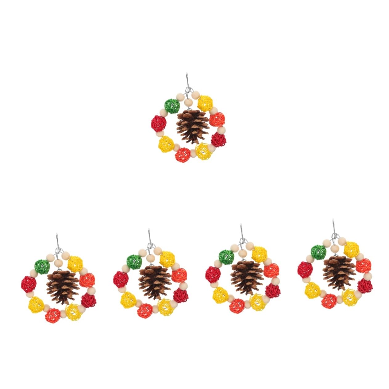 YARNOW 5piezas Juguete De Masticación para Pájaros Cono De y Bola De para Periquitos y Cotorras Juguete Colgante Resistente para Decoración De Jaula y Entretenimiento