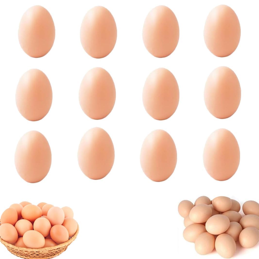 12 Pcs Fake Eggs,Artificial Plastic Eggs Toy for Kids Arts Painting Crafts
