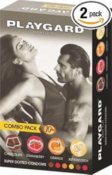 PLAYGARD More Play Combo of Super Dotted Condoms (Pack of 10 Condoms x 02 Boxes = Total 20 Condoms)