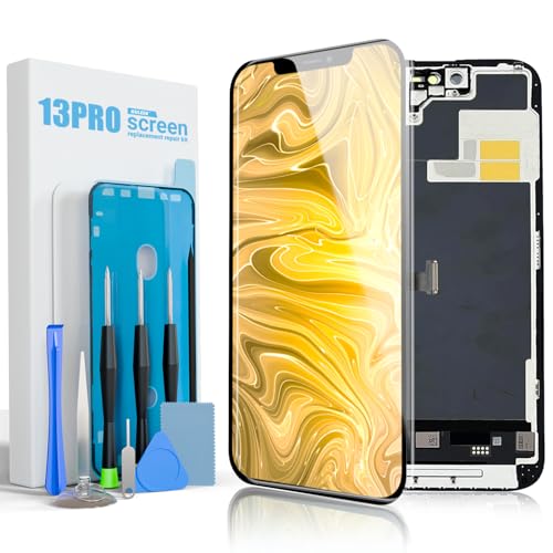 Screen Replacement for iPhone 13 Pro 6.1 Inch Full HD LCD and Touch Digitizer Assembly Includes Repair Tools Waterproof Adhesive and Tempered Glass Screen Protector