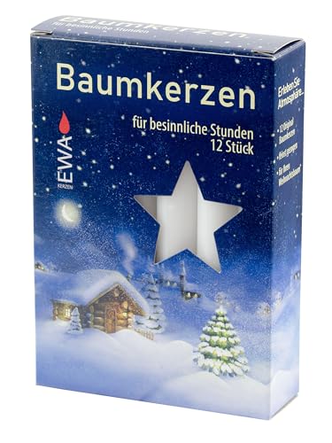 Jeka - 12 Baumkerzen - 15 x 125mm - weiß - 12 Stück/Pckg.