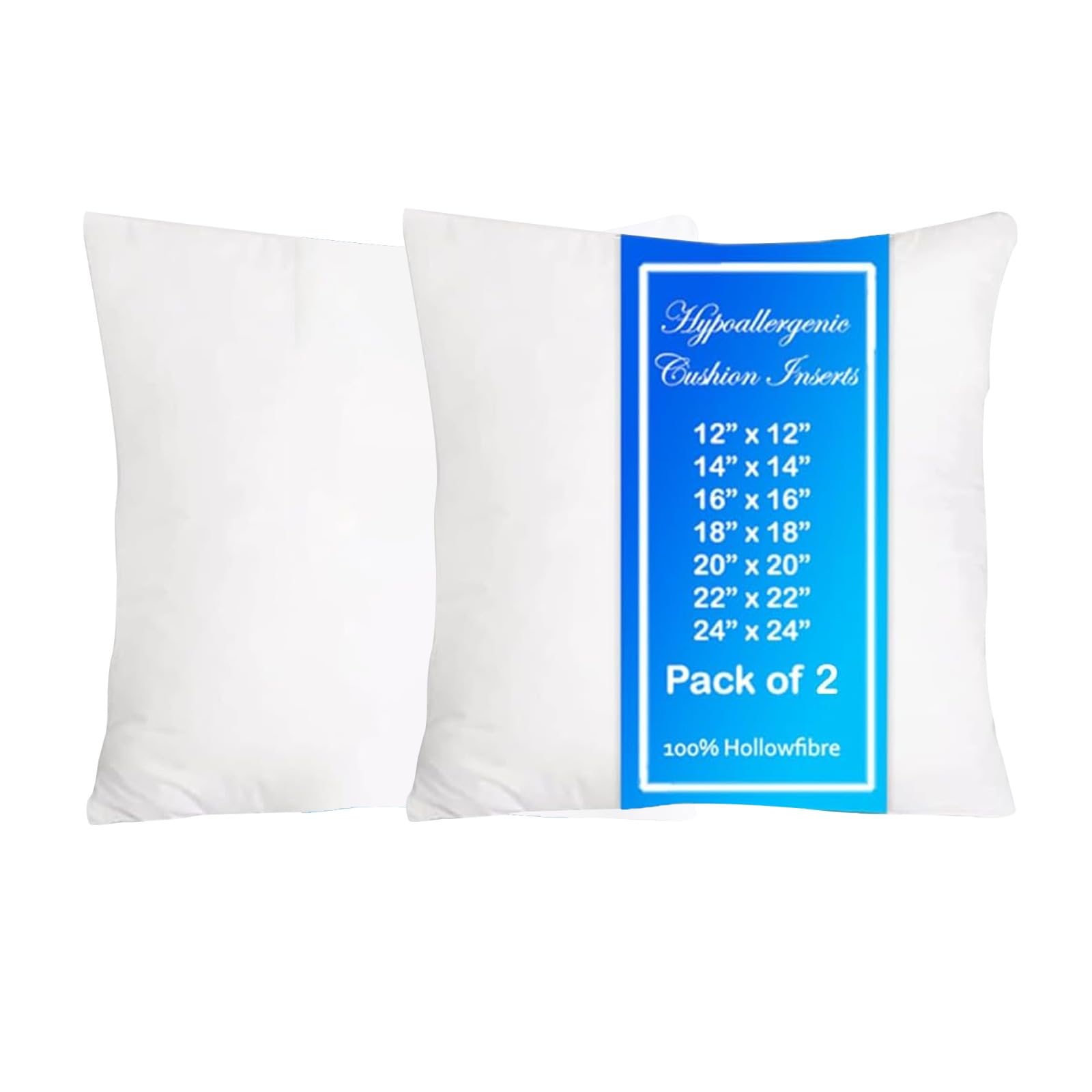 TT ThreadTrade Square Soft Cushion Pads Insert, Polyester Fill, Furniture Cushion, 16 x 16" (40 x 40 cm), Decorative Square Pillow, Durable, White