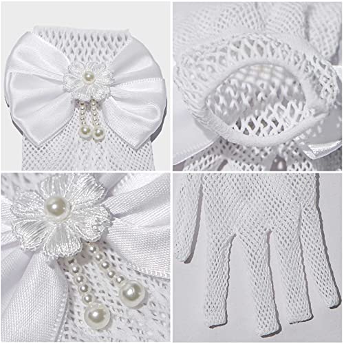 Ever Fairy Wedding Flower Girls Dress Gloves Princess Girls Mittens for Pageant,Tea Party,First Communion3