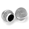 Facmogu 4PCS Microphone Head Replace Fits for SM58 SM58S BETA58, Grille Mic Replacement Ball Head, Microphone Grille Ball with Inner Foam, Steel Mesh Microphone Grille Heads, Grille Ball Type - Silver #1