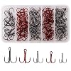 Fishing Treble Hooks Kit for Saltwater Freshwater, High Carbon Steel Barbed Treble Hooks Strong Sharp Round Bend Triple Fishing Hooks for Catfish Bass Trout Hard Baits Lures