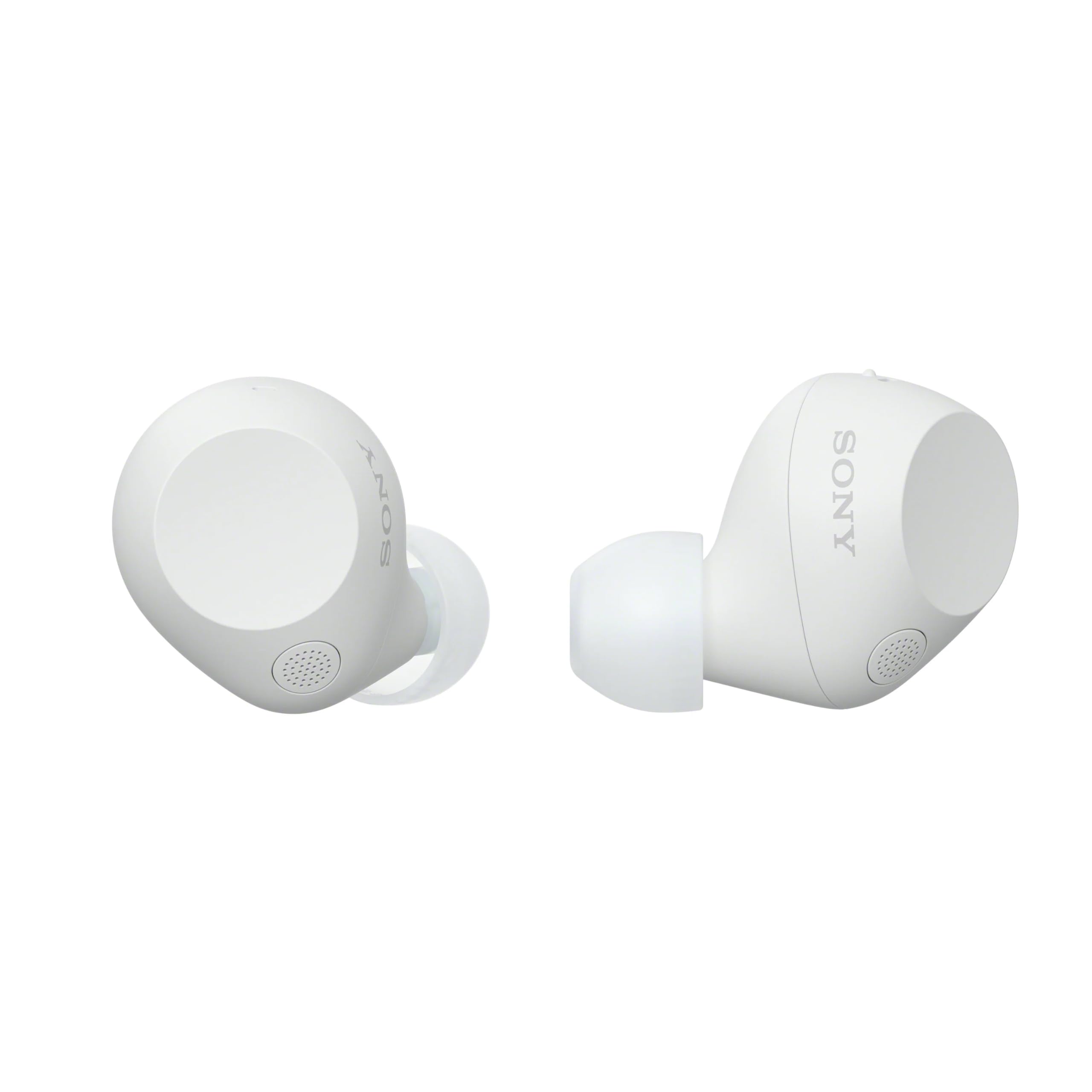 white noise cancelling earbuds with black detailing