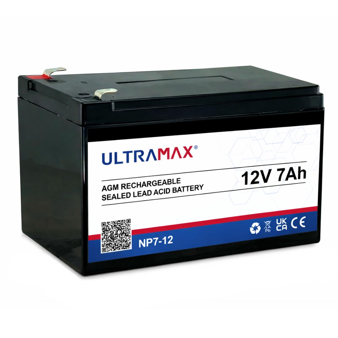 Universal Power 12 Volt 7 Ah (UB1270) 12V 7Ah Alarm Replacement ULTRAMAX Battery