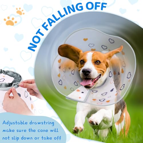 Supet Dog Cone for Dogs After Surgery, Comfortable Dog Cones for Large Dogs to Stop Licking, Soft Dog Cone Collar with Protect Neck Fabric, Protective Elizabethan Collar for Medium Small Dogs Love L Supet Dog Cone for Dogs After Surgery, Comfortable Dog Cones for Large Dogs to Stop Licking, Soft Dog Cone Collar with Protect Neck Fabric, Protective Elizabethan Collar for Medium Small Dogs Love L