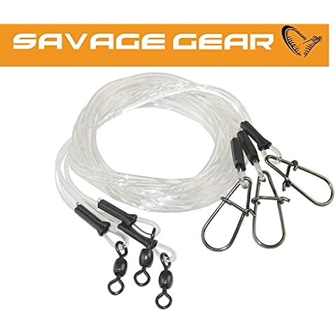Savage Gear Regenerator Trace 50 cm, 0.85 mm 20 kg, 3 Mono Pike Leaders, Predatory Fish Leader, Spinning Leader for Spinning Fishing, Pike Leader Cover
