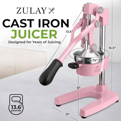 Image of Zulay Kitchen Cast Iron Juicer - Heavy Duty Manual Juicer with Detachable Strainers for Easy Cleaning, Orange Juice Press for Citrus Fruits, Perfect for Bartenders, Juice Lovers & Health Enthusiasts