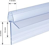 KOOBON Zuhanytömítés 2x80 cm - Víztaszító PVC Tömítőprofil 4-6 mm Vastag Üvegajtókhoz, Zuhanykabin Szigetelő Csere Alkatrész 2