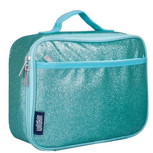 Image of Wildkin Kids Insulated Lunch Box, Blue Glitter | Insulated, wipe-clean lunch box - coordinates with matching Wildkin backpacks