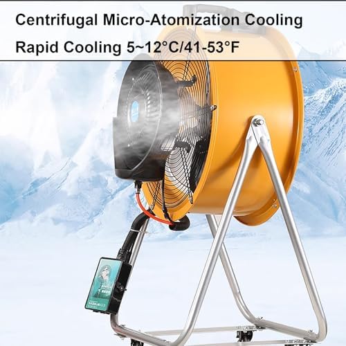 220v Misting Fans for Outside Large Industrial Mist Fan with Wheels for Commercial Use in Garage, Warehouse, Workshop, Patio (40cm/16in)