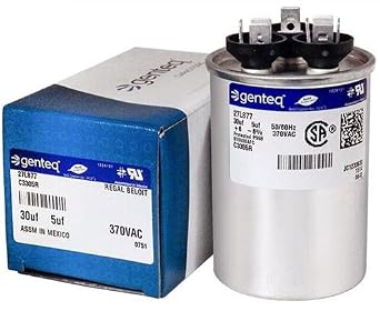 Aerovox Z24S3735W05 - 30 + 5 uF MFD x 370 VAC Genteq Replacement Dual Capacitor Round # C3305R / 27L877