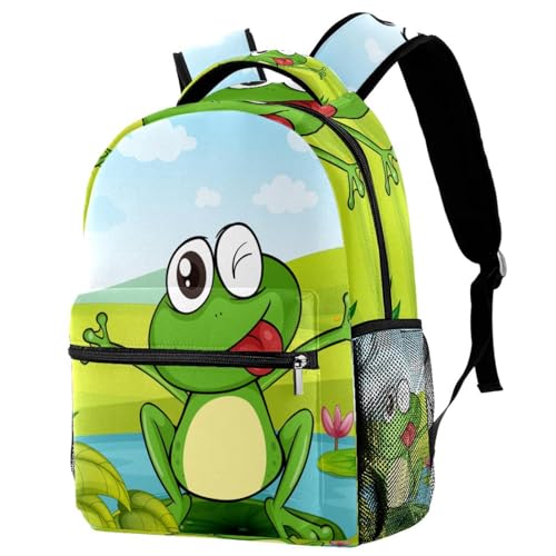 Sac à dos d'école grenouille verte pour ados - Fini le désordre des cours et sorties