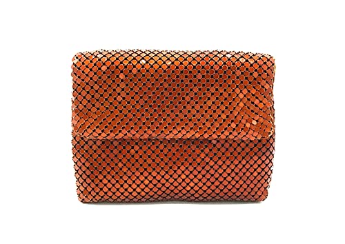 Frewahmesh X-Small Women clutch metal mesh evening purse bag for Cocktail Party Prom Wedding Banquet (Copper)