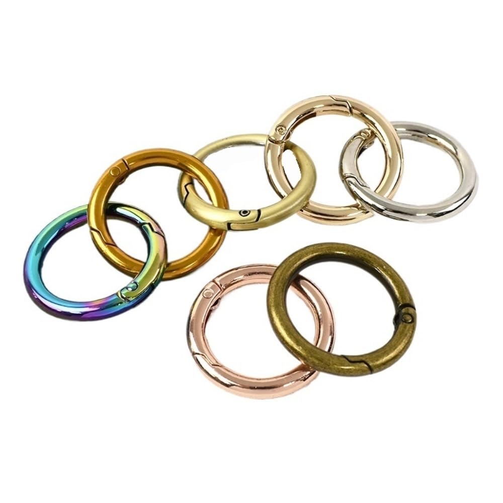 Pierścienie rozcięte ze stali nierdzewnej z uszcze 10 sztuk otwieranych zatrzasków sprężynowych wielokolorowe 25-50mm(Brass,32mm)