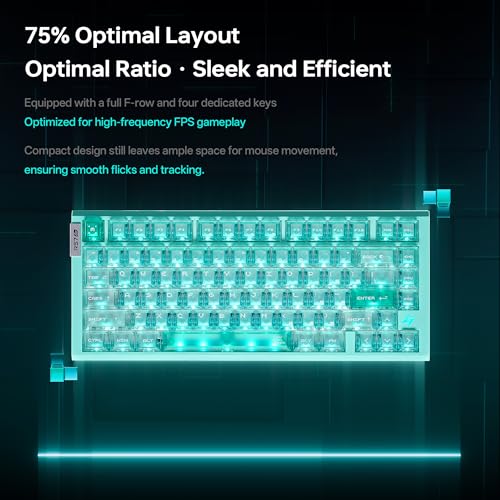 Image of ATK RS7 Air Esports Hall Effect Keyboard 75% 81-Key, 0.08 ms Latency, Frosted PC Keycaps (Pink /Iceblade)