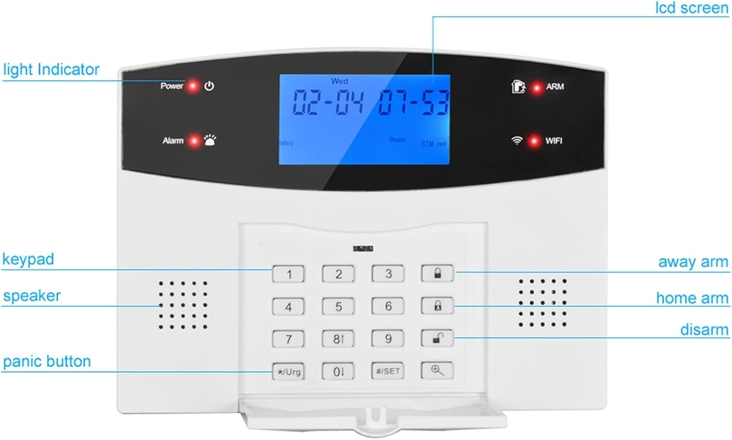 Front view of JOXLOVER G2BW control panel with labeled parts