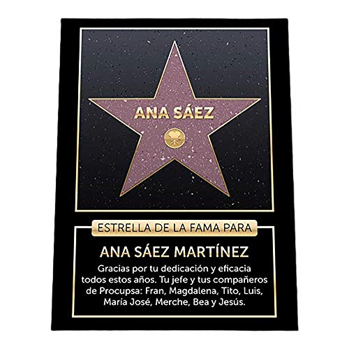 CALLE DEL REGALO Estrella de la fama Personalizable con Nombre y