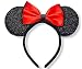 MeeTHan Mickey Mouse Minnie Mouse Ears Red Bow Black Headbands: M11 (Red Bow)