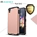Alcatel Idol 4 / Alcatel Nitro 4 Case, Starshop Hybrid Heavy Duty Rugged Impact Advanced Armor Soft Silicone Cover With [0.33m 9H Tempered Glass Screen Protector Included](Rose Gold)