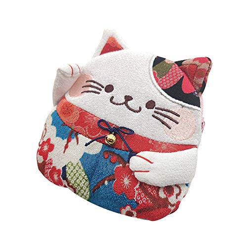 Bar Autotech Zipper Japanese Style Lucky Cat - Fortune Cat Coin Purse Mini Pouch Holder Keys Case For Credit Cards, Makeup, Credit And Accessories (Blue) #TOP3