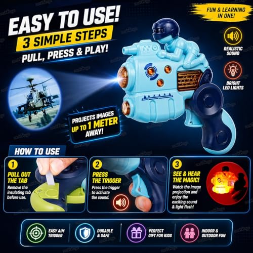 Image of Zest 4 Toyz Musical Toy Projection Gun for Kids with Flashing Light & Musical Sound Pistol Gun Toy for Boys & Girls Plastic (Pack of 1) Random Color Dispatch